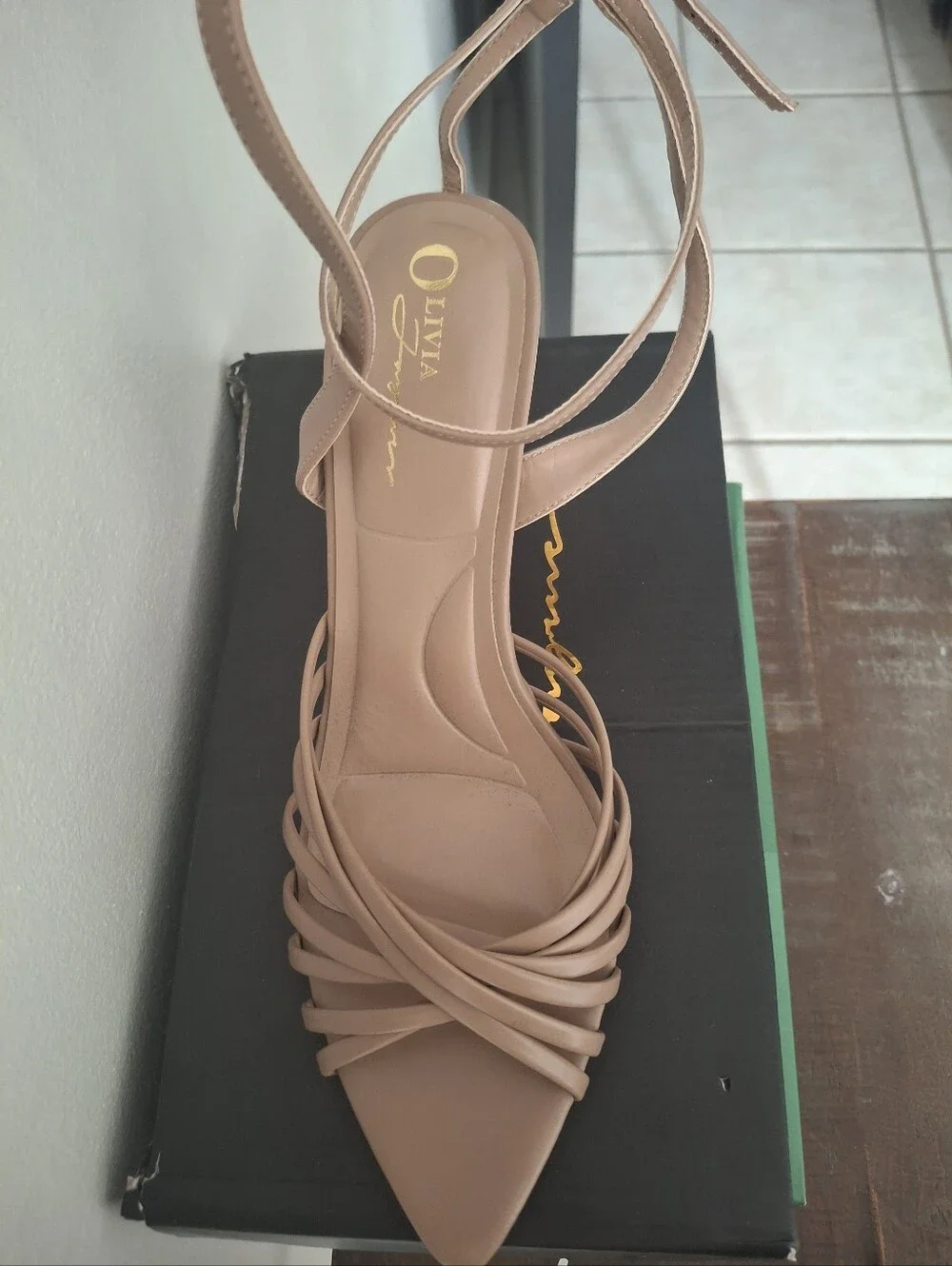 Nude Strappy Stiletto Sandals - Women's